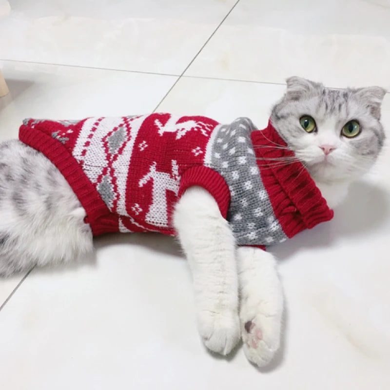 Cozy Christmas Cat Sweater™