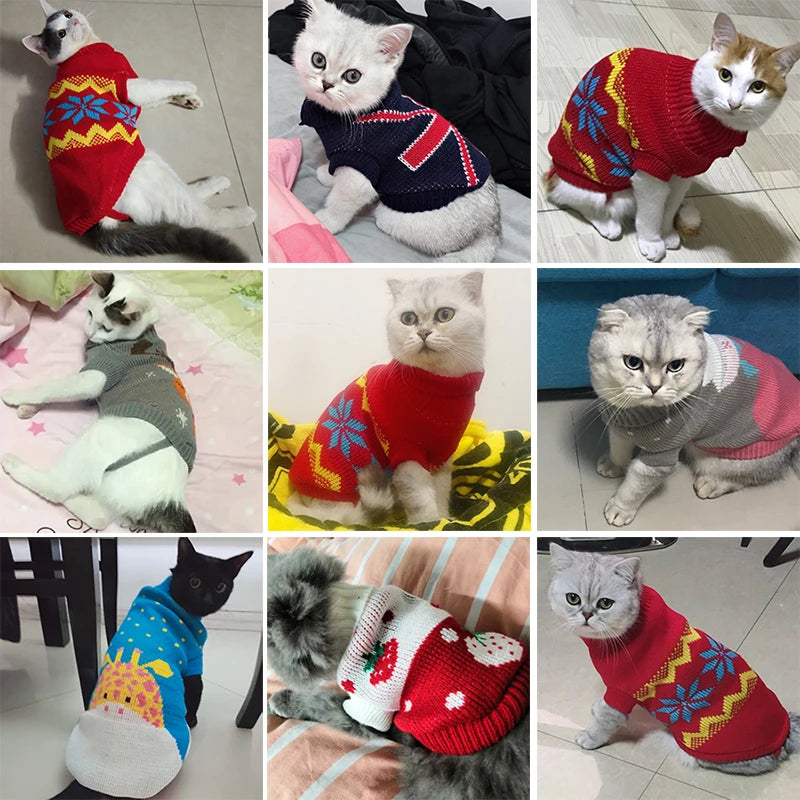 Cozy Christmas Cat Sweater™